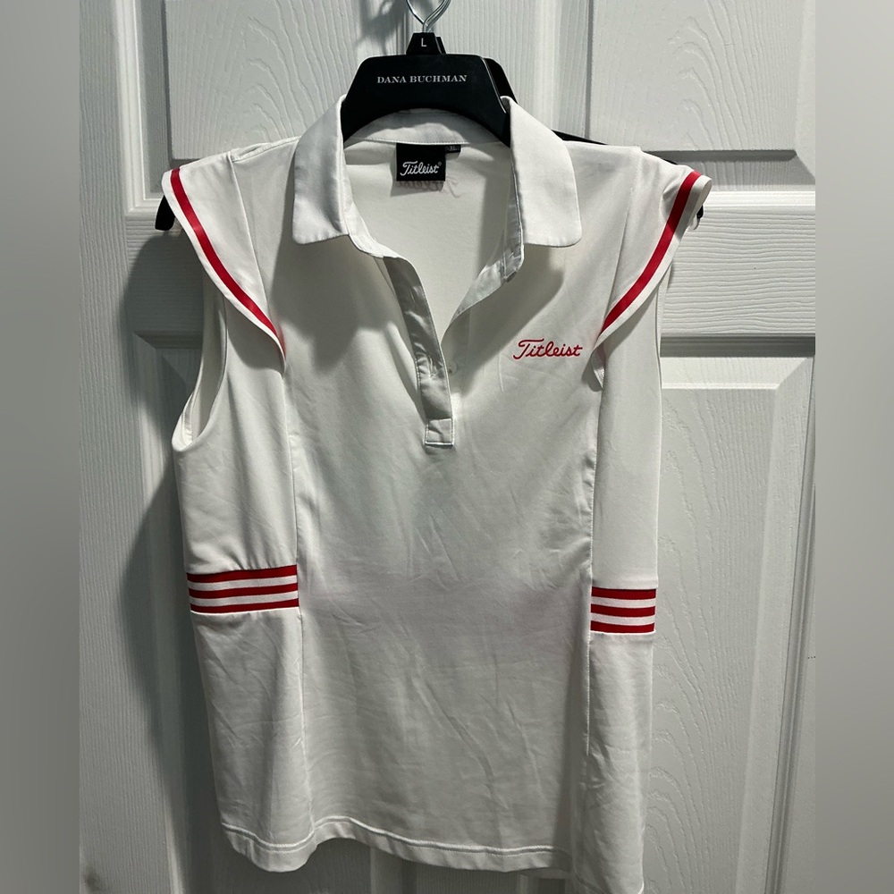 Titleist White and Red Golf Shirt with Sporty Design - Women’s